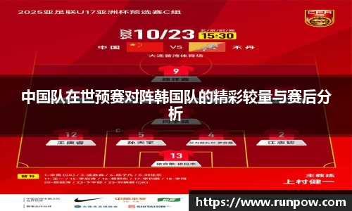 中国队在世预赛对阵韩国队的精彩较量与赛后分析